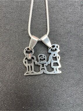 New Stainless Steel Character Family Necklace Mom Dad Son Boy Jewelry